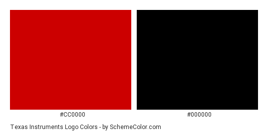 Texas Instruments Logo - Color scheme palette thumbnail - #cc0000 #000000 