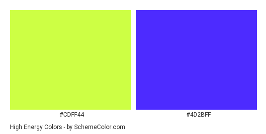 High Energy - Color scheme palette thumbnail - #cdff44 #4d2bff 