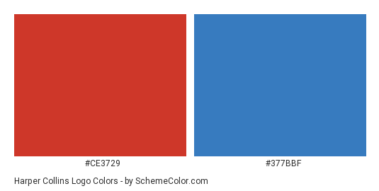 Harper Collins Logo - Color scheme palette thumbnail - #ce3729 #377bbf 