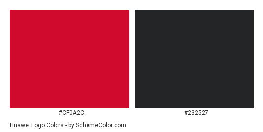 Huawei Logo - Color scheme palette thumbnail - #cf0a2c #232527 