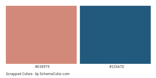 Scrapped - Color scheme palette thumbnail - #d38979 #225a7d 