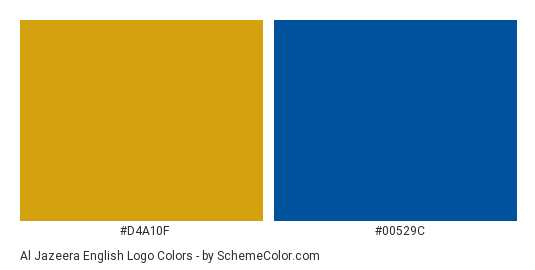 Al Jazeera English Logo - Color scheme palette thumbnail - #d4a10f #00529c 