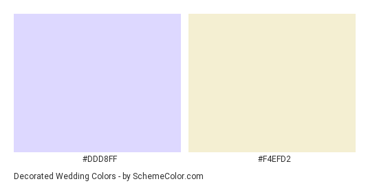Decorated Wedding - Color scheme palette thumbnail - #ddd8ff #f4efd2 