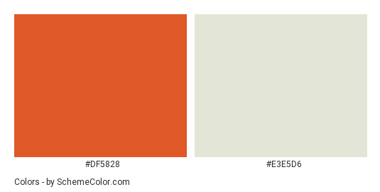 Number 22 - Color scheme palette thumbnail - #df5828 #e3e5d6 