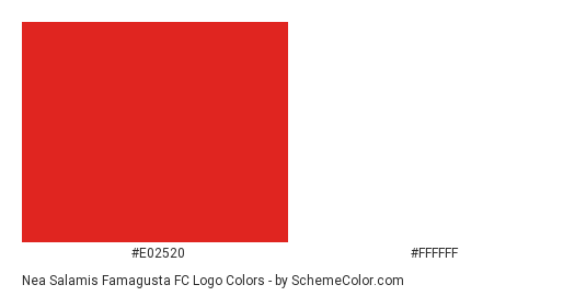 Nea Salamis Famagusta FC Logo - Color scheme palette thumbnail - #e02520 #ffffff 
