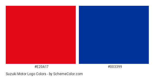 Suzuki Motor Logo - Color scheme palette thumbnail - #e20a17 #003399 