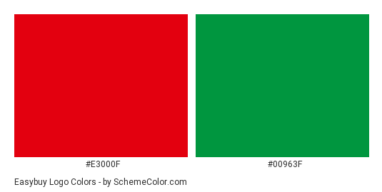 Easybuy Logo - Color scheme palette thumbnail - #e3000f #00963f 