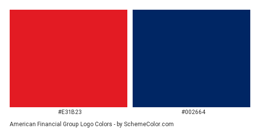 American Financial Group Logo - Color scheme palette thumbnail - #e31b23 #002664 