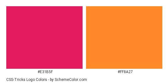 CSS-Tricks Logo - Color scheme palette thumbnail - #e31b5f #ff8a27 