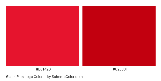 Glass Plus Logo - Color scheme palette thumbnail - #e6142d #c2000f 