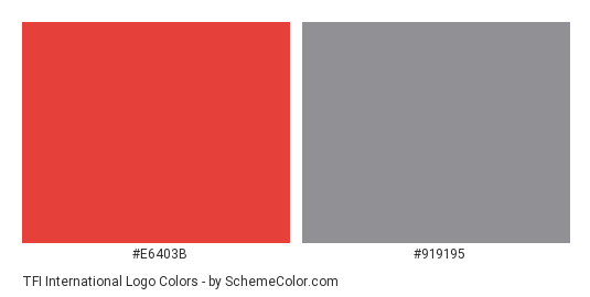 TFI International Logo - Color scheme palette thumbnail - #e6403b #919195 