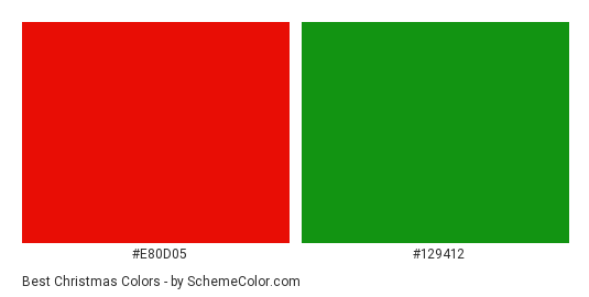 Best Christmas - Color scheme palette thumbnail - #e80d05 #129412 