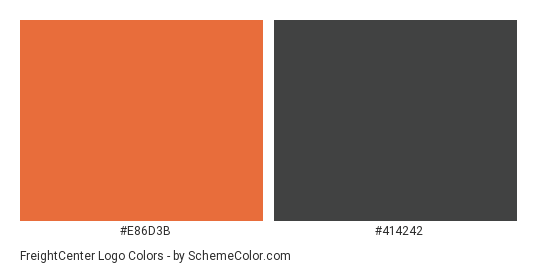 FreightCenter Logo - Color scheme palette thumbnail - #e86d3b #414242 