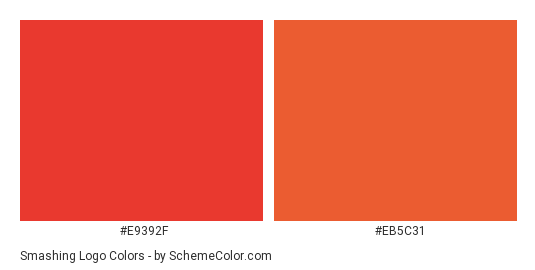 Smashing Logo - Color scheme palette thumbnail - #e9392f #eb5c31 