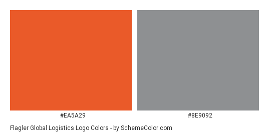 Flagler Global Logistics Logo - Color scheme palette thumbnail - #ea5a29 #8e9092 
