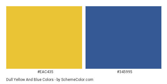 Dull Yellow and Blue - Color scheme palette thumbnail - #eac435 #345995 