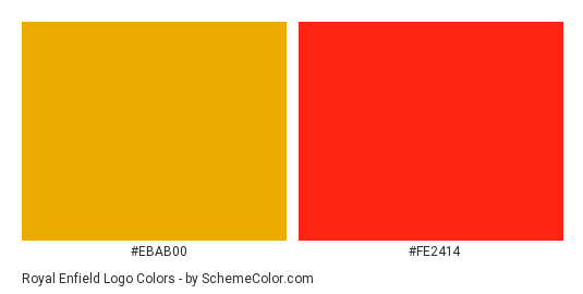 Royal Enfield Logo - Color scheme palette thumbnail - #ebab00 #fe2414 