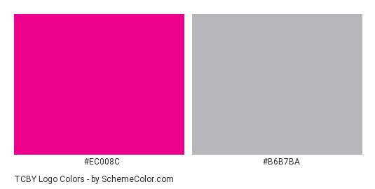 TCBY Logo - Color scheme palette thumbnail - #ec008c #b6b7ba 