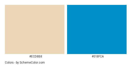 Sand and Sky - Color scheme palette thumbnail - #ecd8b8 #018fca 