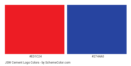 JSW Cement Logo - Color scheme palette thumbnail - #ed1c24 #2744a0 