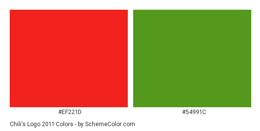 Chili’s Logo 2011 - Color scheme palette thumbnail - #ef221d #54991c 