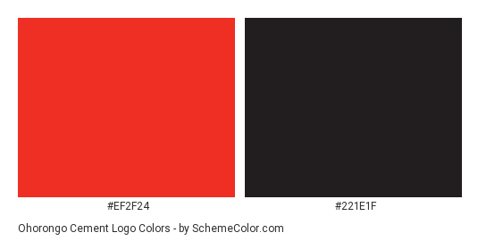 Ohorongo Cement Logo - Color scheme palette thumbnail - #ef2f24 #221e1f 
