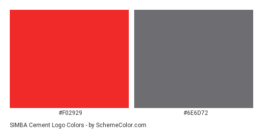 SIMBA Cement Logo - Color scheme palette thumbnail - #f02929 #6e6d72 