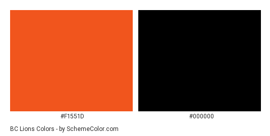 BC Lions - Color scheme palette thumbnail - #f1551d #000000 