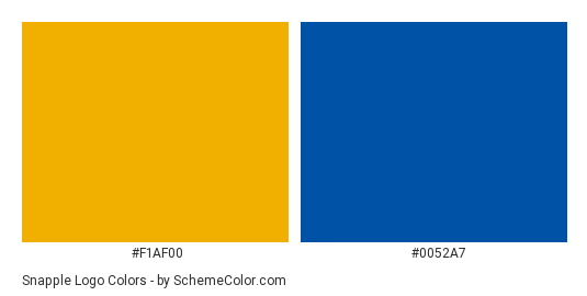Snapple Logo - Color scheme palette thumbnail - #f1af00 #0052a7 