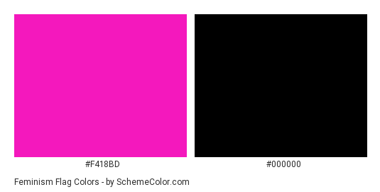 Feminism Flag - Color scheme palette thumbnail - #f418bd #000000 