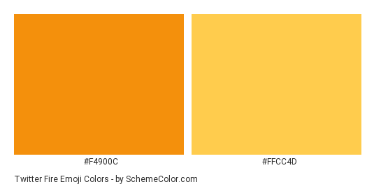 Twitter Fire Emoji - Color scheme palette thumbnail - #f4900c #ffcc4d 