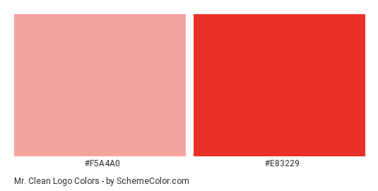 Mr. Clean Logo - Color scheme palette thumbnail - #f5a4a0 #e83229 
