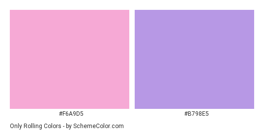 Only Rolling - Color scheme palette thumbnail - #f6a9d5 #b798e5 