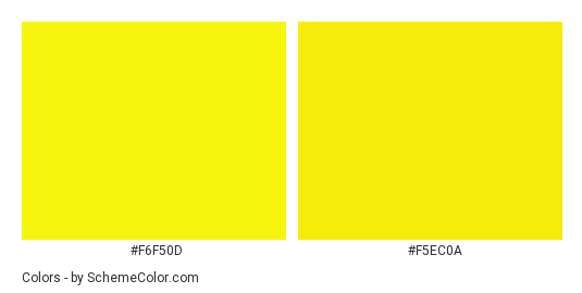 Yellow Zucchini - Color scheme palette thumbnail - #f6f50d #f5ec0a 