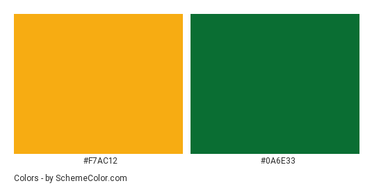 Window in Indian Village - Color scheme palette thumbnail - #f7ac12 #0a6e33 