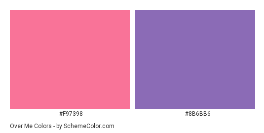 Over Me - Color scheme palette thumbnail - #f97398 #8b6bb6 