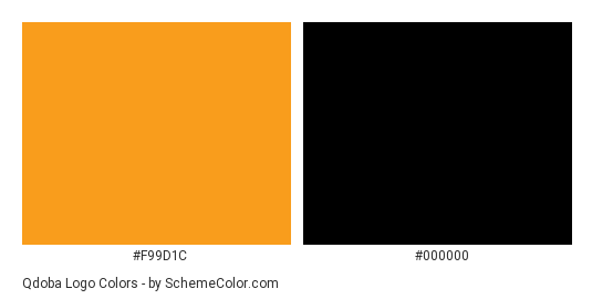 Qdoba Logo - Color scheme palette thumbnail - #f99d1c #000000 