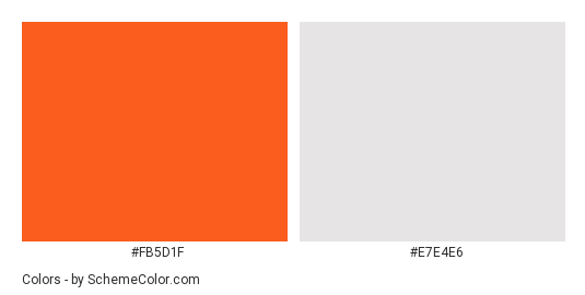 Orange and White Koi Fish - Color scheme palette thumbnail - #fb5d1f #e7e4e6 