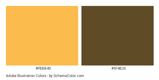 Adobe illustration - Color scheme palette thumbnail - #fbbb4d #5f4b26 