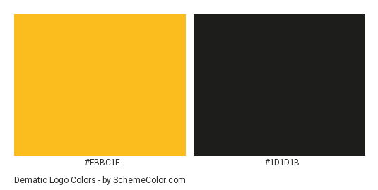 Dematic Logo - Color scheme palette thumbnail - #fbbc1e #1d1d1b 