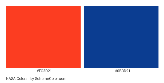 NASA - Color scheme palette thumbnail - #fc3d21 #0b3d91 