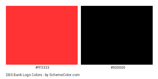 DBS Bank Logo - Color scheme palette thumbnail - #ff3333 #000000 