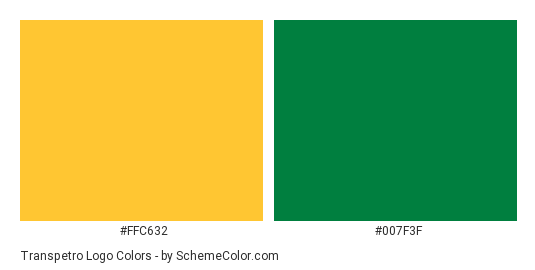 Transpetro Logo - Color scheme palette thumbnail - #ffc632 #007f3f 