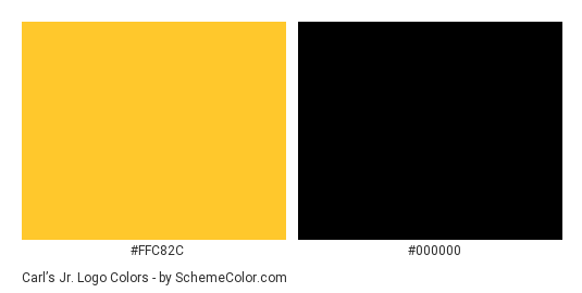 Carl’s Jr. Logo - Color scheme palette thumbnail - #ffc82c #000000 