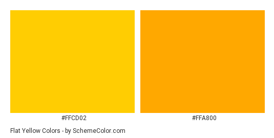 Flat Yellow - Color scheme palette thumbnail - #ffcd02 #ffa800 