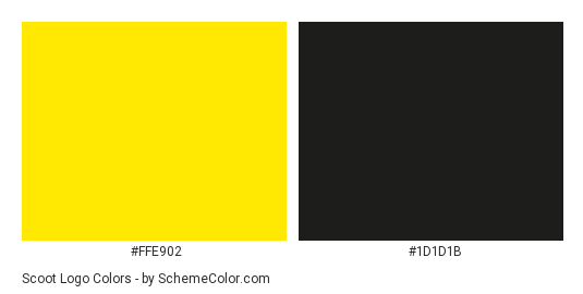 Scoot Logo - Color scheme palette thumbnail - #ffe902 #1d1d1b 