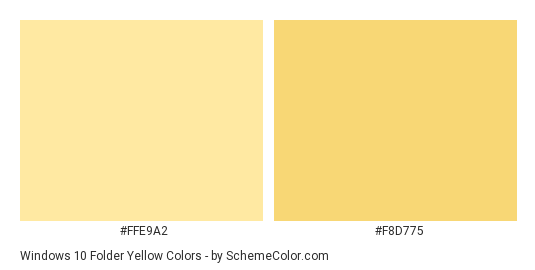 Windows 10 Folder Yellow - Color scheme palette thumbnail - #ffe9a2 #f8d775 
