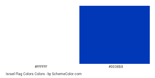 Israel Flag Colors - Color scheme palette thumbnail - #ffffff #0038b8 