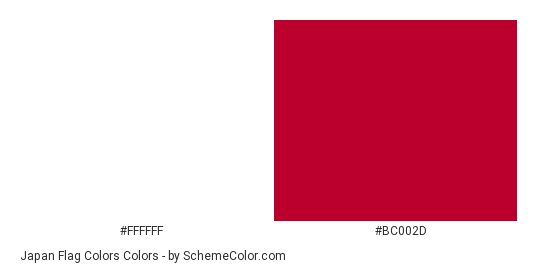 Japan Flag Colors - Color scheme palette thumbnail - #ffffff #bc002d 