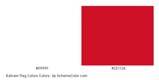 Bahrain Flag Colors - Color scheme palette thumbnail - #ffffff #ce1126 